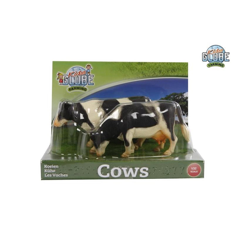 Kids globe koeien zwart wit staand 2stuks 1:32