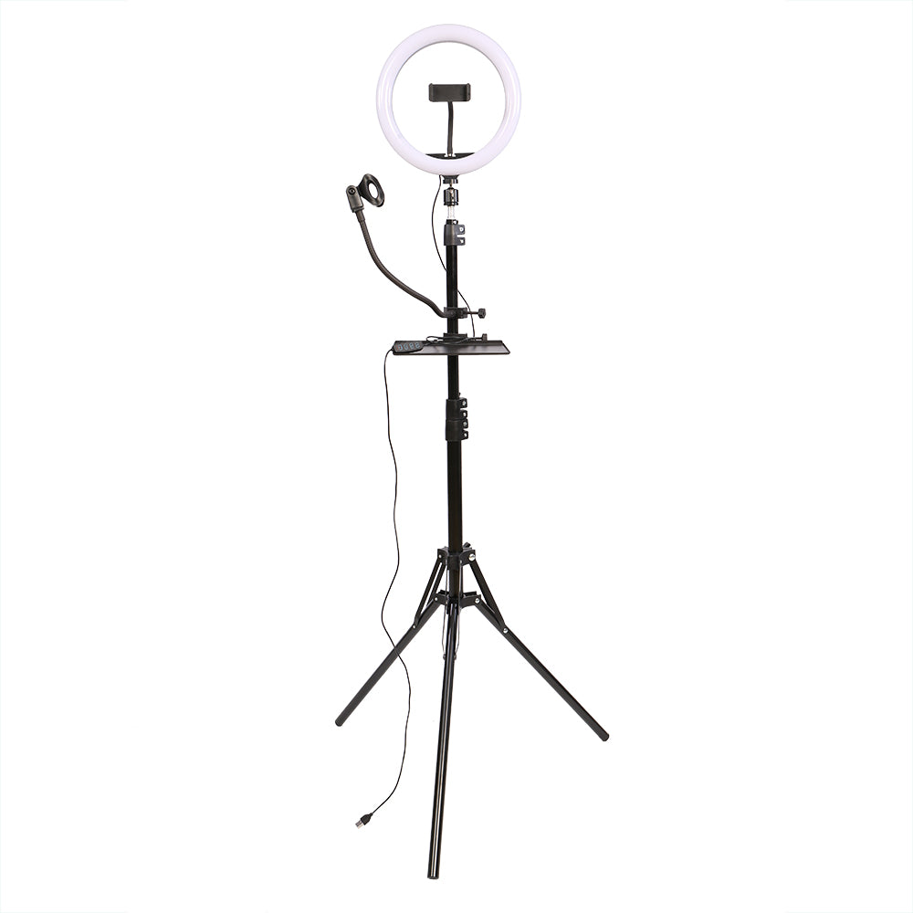 Studioking led vlog set sk-k190 met ringlamp en microfoonhouder