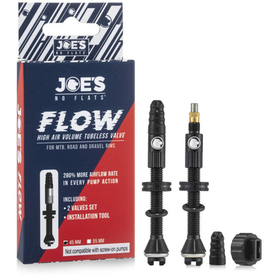 Joe's no flats - tubeless ventiel flow high air volume 45mm 2 stuks
