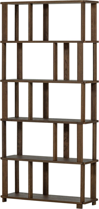 Woood riss boekenkast - eikenhout - naturel - 186x90x30