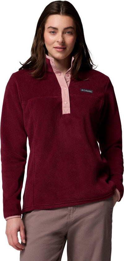 Columbia benton springs™ 1 2 snap pull over ii dames outdoortrui - rich wine, eraser pink