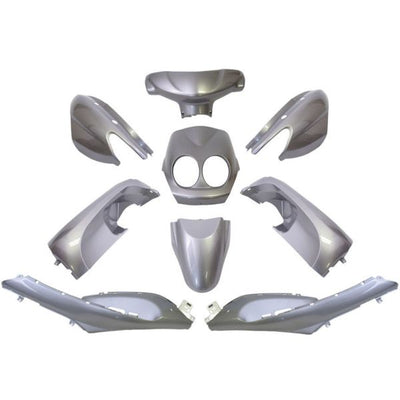 Edge plaatset 9-delig voor yamaha neo's - vanaf bouwjaar 2008 tot 2011 - 2 en 4 takt model - metallic zilver