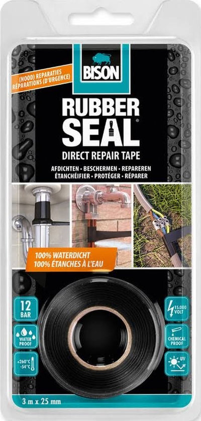 Bison rubber seal direct repair tape - 3 meter x 2,5 cm