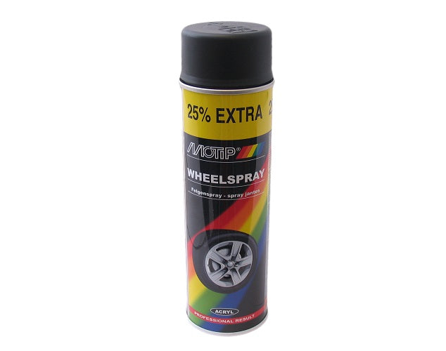 Motip spuitbus 400ml wheelspray mat-zwart