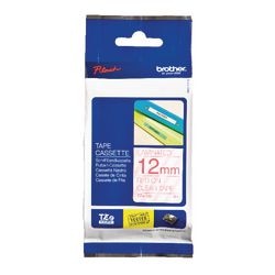 Labeltape brother tze132 12mmx8m rood transparant