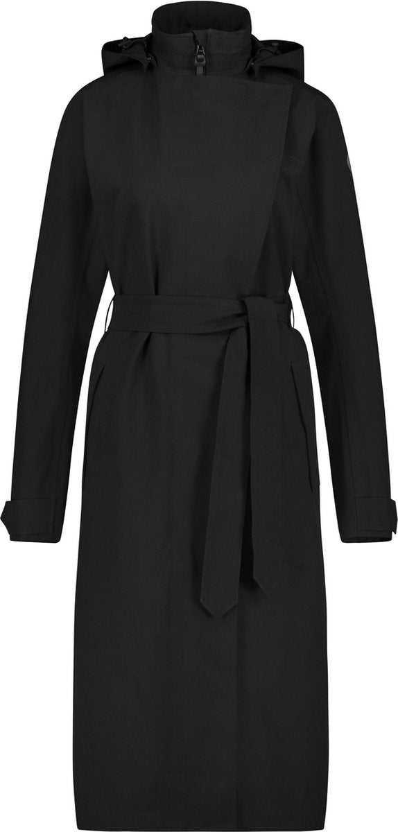 Agu trench coat long regenjas urban outdoor dames - zwart - xs