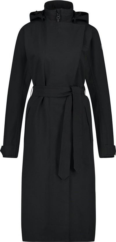 Agu trench coat long regenjas urban outdoor dames - zwart - s