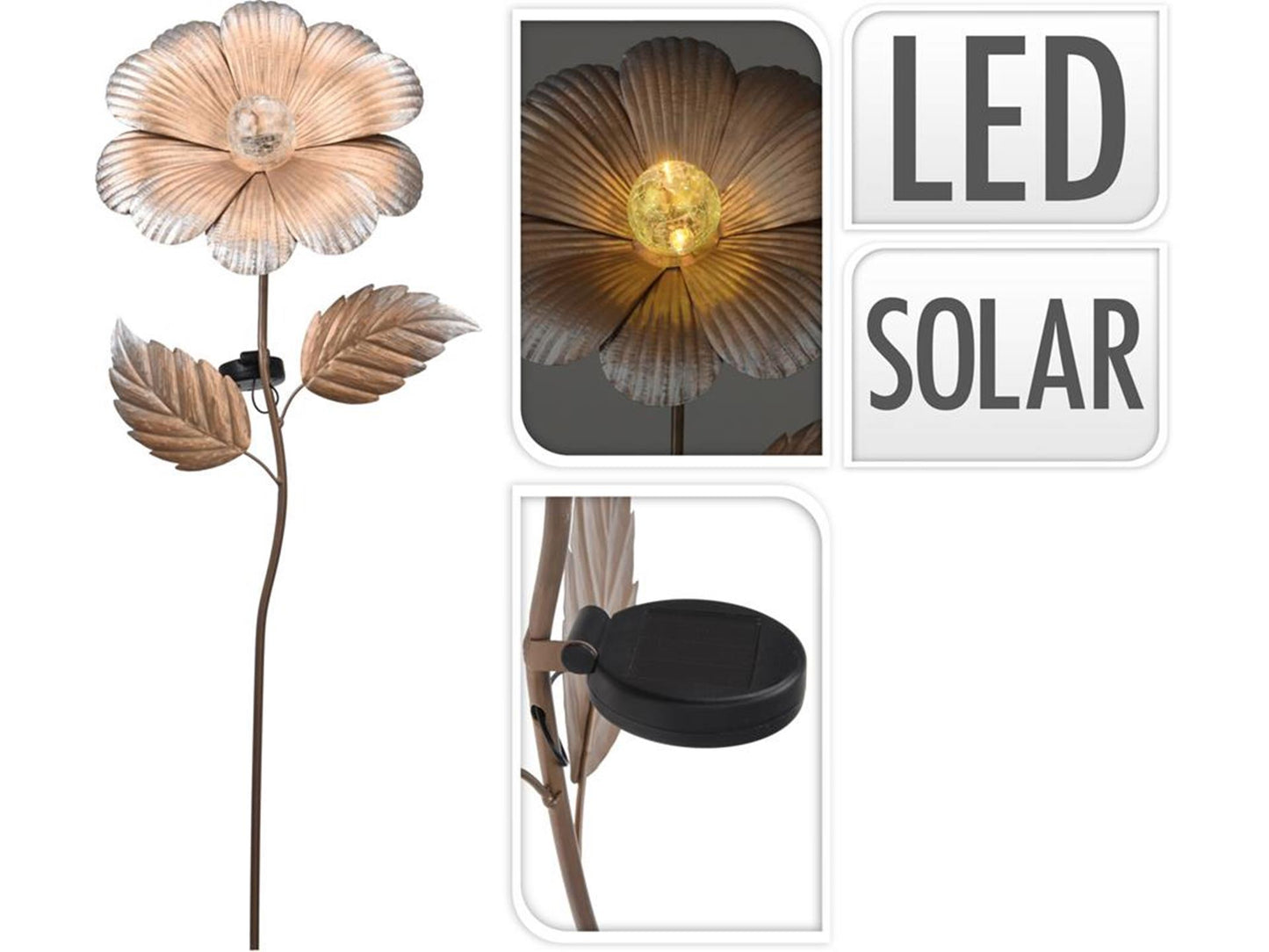 Pro garden solar tuinprikker bloem op steel