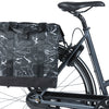 Basil Grand Flower fietsshopper - zwarte waterafstotende tas met laptopvak - 23L