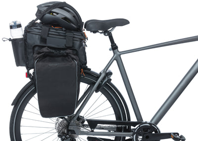 Basil Miles XL Pro bagagedragertas, zwart oranje, waterdicht, 9-36L, geschikt voor elektrische fietsen