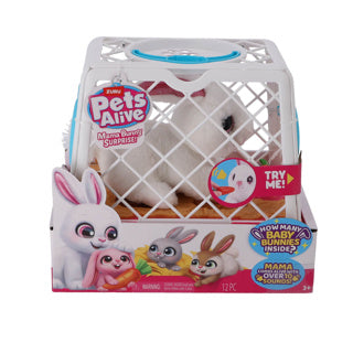 Pets alive mama en baby konijn in kooi