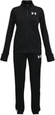 Under armour ua rival knit track suit-blk meisjes trainingspak - zwart - wit
