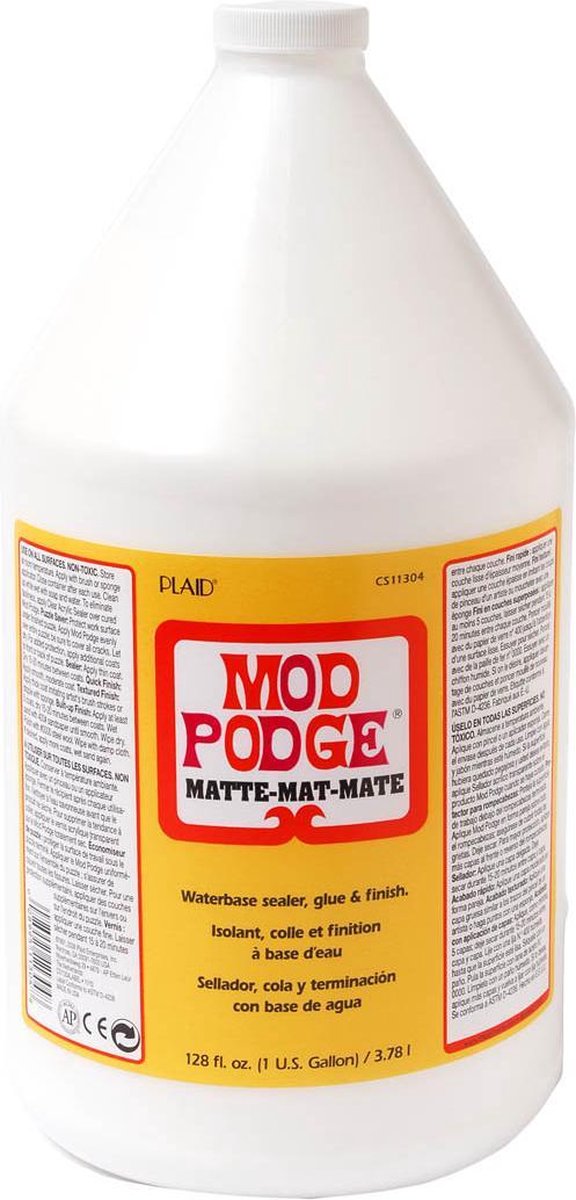 Mod podge mat - lijm vernis en sealer in één - 3,78 l