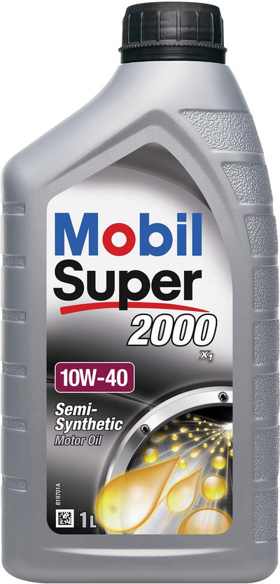 Mobil super 2000 x1 10w-40 motorolie - 1l – semi-synthetisch - slijtagebescherming - koude start prestaties