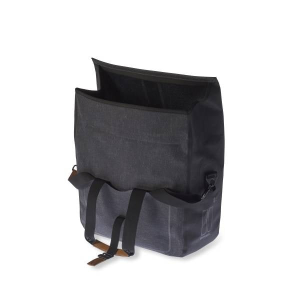 Basil Urban Dry Business Bag - waterdichte fietsschoudertas, 20L inhoud, charcoal melee