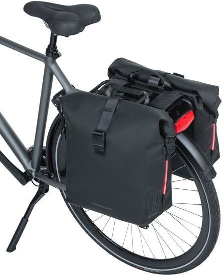 Basil SoHo Nordlicht dubbele fietstas - waterdicht, zwart, 41L
