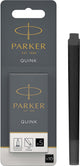Parker lange vulpen inktpatronen | zwarte quink inkt | 10 vulpenpatronen