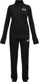 Under armour ua rival knit track suit-blk meisjes trainingspak - zwart - wit