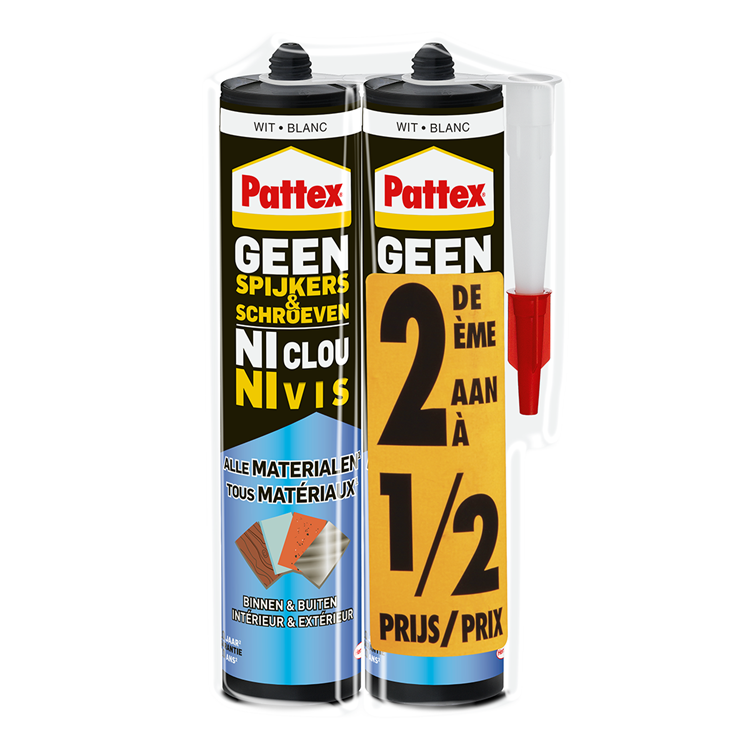 Pattex 1066729 - patex duopack geen spijkers geen schroeven binnen buiten | 6 stuks