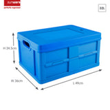 Sunware square gesloten vouwkrat 32l met deksel blauw - afbeelding 2