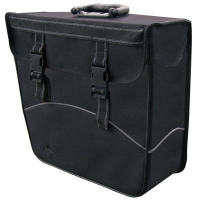 Greenlands Enkele tas zwart, links. afmeting 37x33x14 cm, inhoud 20 litre