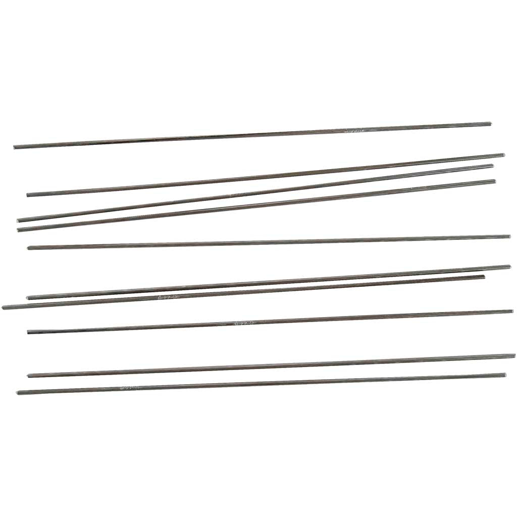 Creativ company metalen staaf - metalen staven set - kleine dunne metalen staafjes - lengte: 20 cm - dia: 2mm - 10 stuks