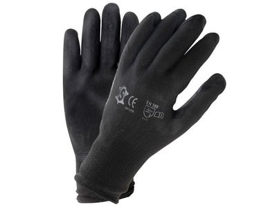 Montagehandschoen werkplaats polyester met pu-coating xl - zwart