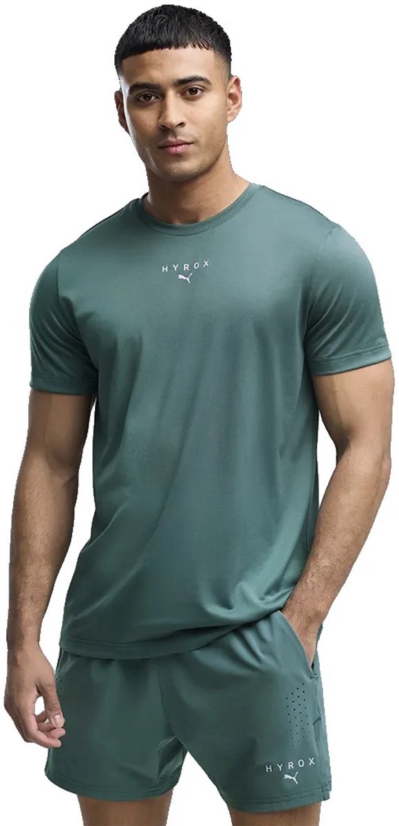Puma x hyrox poly graphic t-shirt met korte mouwen groen m man