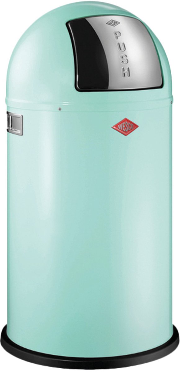 Wesco pushboy prullenbak | 50 liter | metaal - mint | vuilnisbak - made in germany