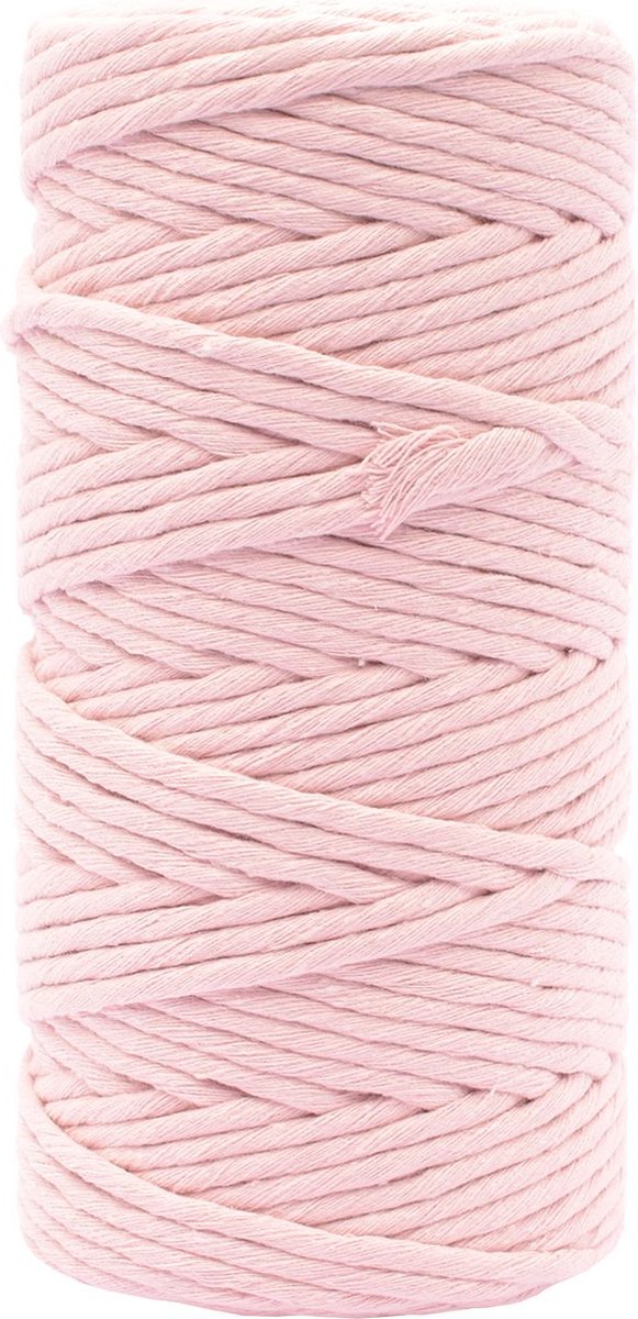 Vaessen creative macrame touw - lichtroze - 3mmx100m