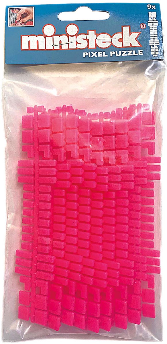 Ministeck speelgoed - neon roze kleurstrips 9 stuks polybag creatief.