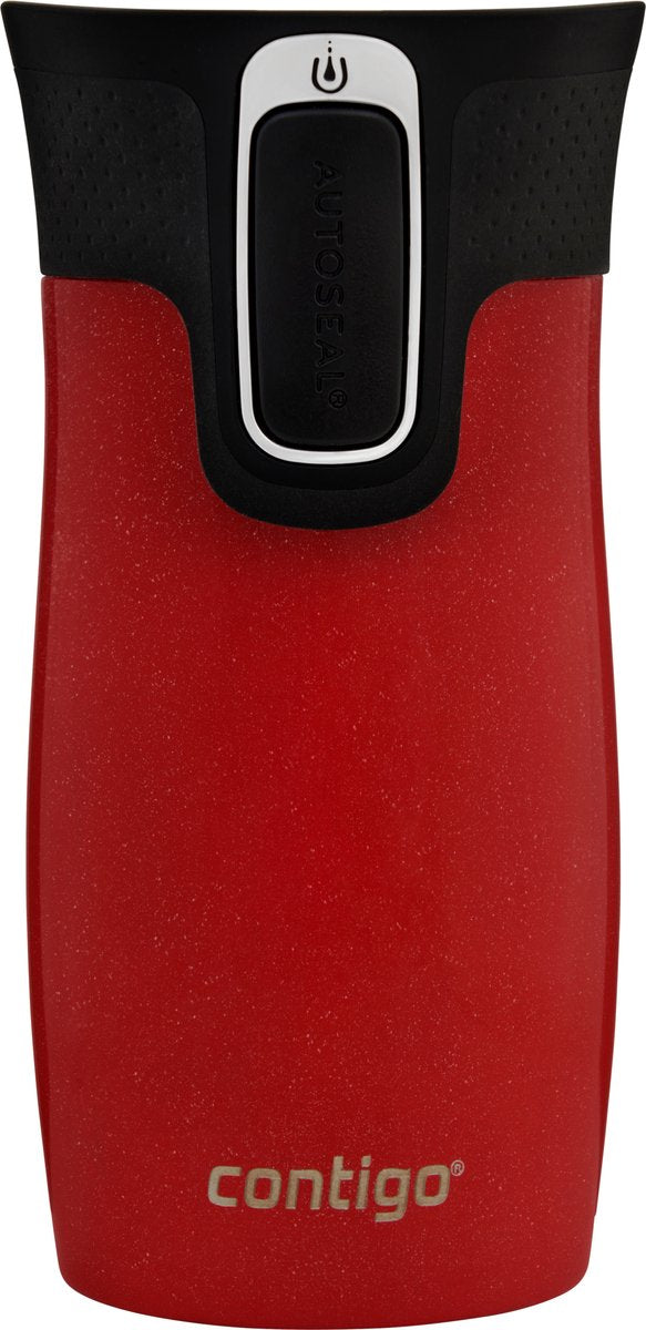 Contigo west loop mini autoseal thermosbeker goji berry - roestvrijstalen isoleerbeker, koffiebeker-to-go, bpa-vrij, lekvrije beker-to-go met easy-clean-deksel, houdt tot 6 uur warm, 300 ml