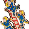 Goki puzzel: de brandweer 30x21x0,8cm, 9-delig, hout, puzzelstukjes blijven rechtop staan, 2+