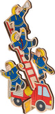 Goki puzzel: de brandweer 30x21x0,8cm, 9-delig, hout, puzzelstukjes blijven rechtop staan, 2+