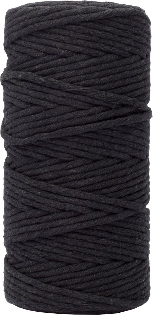 Vaessen creative macrame touw - zwart - 3mmx100m