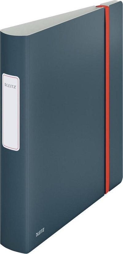 Leitz 180° active cosy kunststof ordner met rugetiket - 2 rings a4 - rugbreedte van 65mm - fluweel grijs