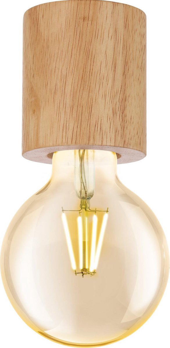 Eglo turialdo - plafondlamp - e27 - ø 7 cm - bruin - fsc hout