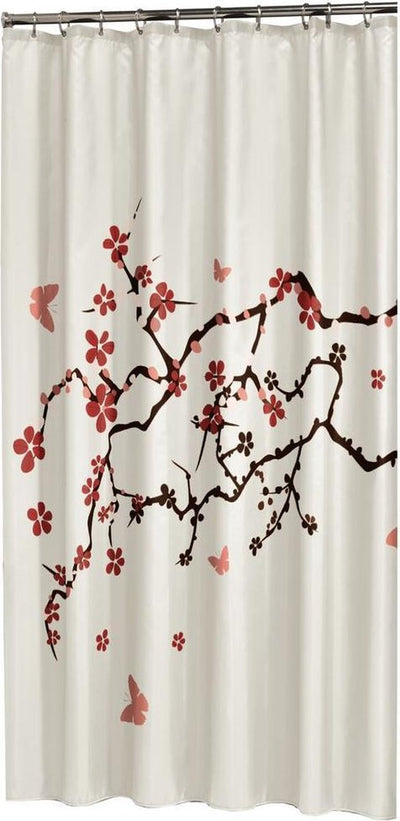 Sealskin blossom - douchegordijn 180x200 cm - polyester - rood