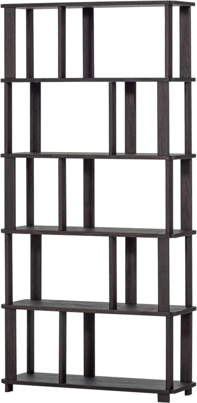 Woood riss boekenkast - eikenhout - mystic brown - 186x90x30