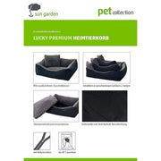 Sun garden luxe hondenmand lucky + kussen 80x70x20cm grijs - afbeelding 5