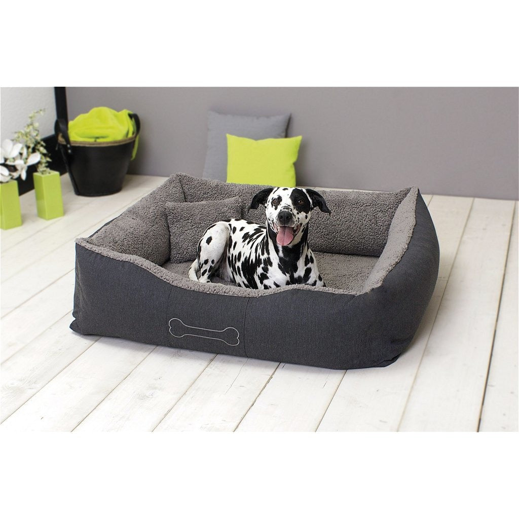 Sun garden luxe hondenmand lucky + kussen 80x70x20cm grijs