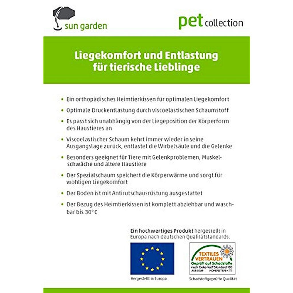 Sun garden buddy orthopedisch hondenkussen 120x72x10cm antraciet