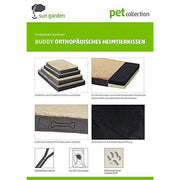 Sun garden buddy orthopedisch hondenkussen 120x72x10cm lichtgrijs gemeleerd - afbeelding 5