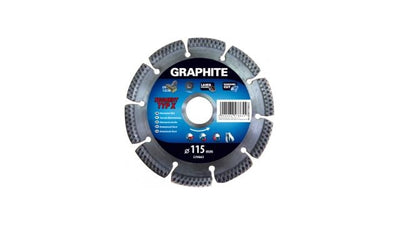 Graphite diamantschijf 115x22x8,0x2,2mm, segment type x, gelaserd, harde materialen mpa en13236