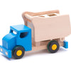 Bajo houten kiepwagen met blokken blauw.