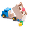 Bajo houten kiepwagen met blokken blauw.