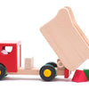 Bajo houten kiepwagen met blokken rood.