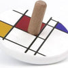 Bajo houten tol mondriaan. 7x7x5,7 cm. 3