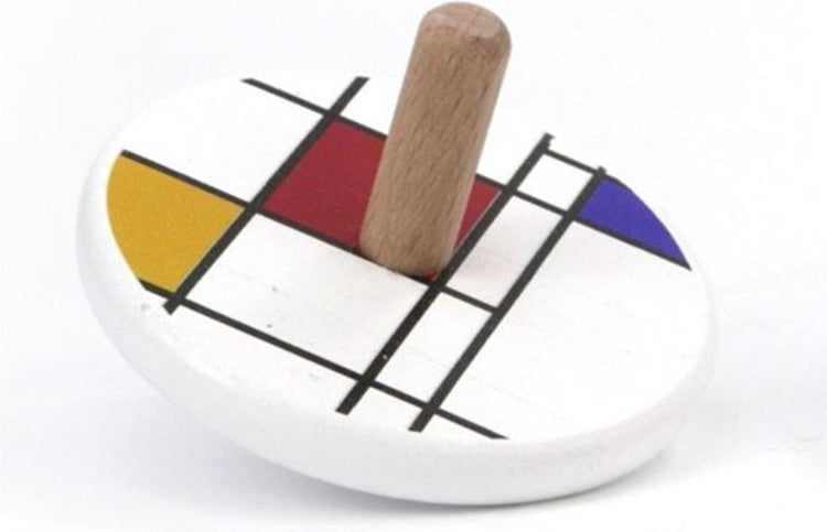 Bajo houten tol mondriaan. 7x7x5,7 cm. 3