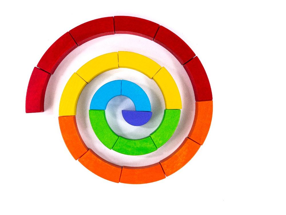 Bajo houten regenboogblokken. 21 delig.